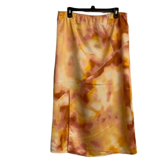 Andrew Marc Gold Print Year-round Skirt with Elastic Waist Size Large - Picture 1 of 8